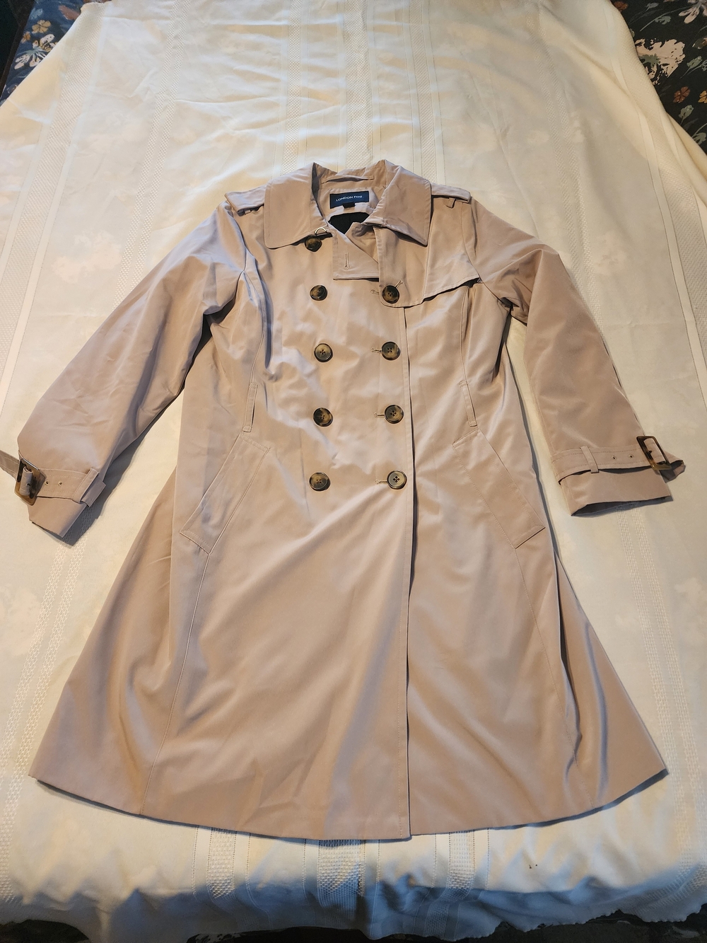 London Fog Women's Double-Breasted Trench Coat - Light Taupe